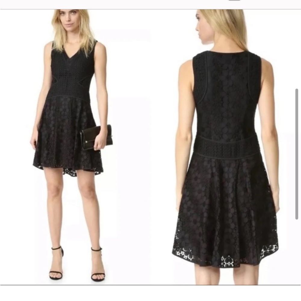 Diane Von Furstenberg black lace dress